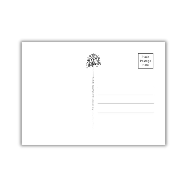 Halloween Postcard Printable 4x6 and 5x7 Postcards Digital Download - Etsy