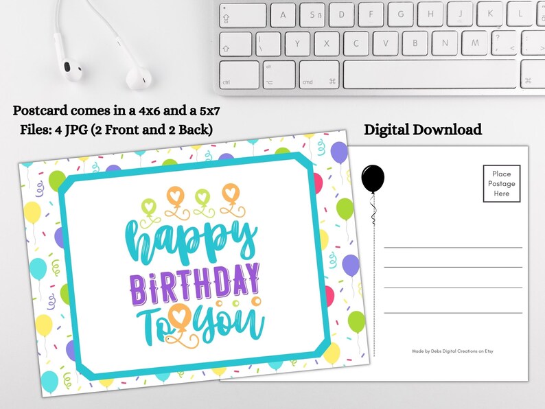 Happy Birthday to You Printable 4x6 and 5x7 Postcards - Etsy