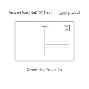 Postcard Backs | 1 4x6  | For COMMERCIAL and PERSONAL use.