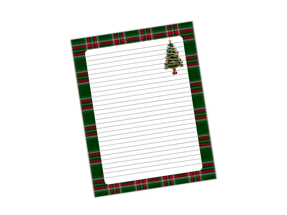 Christmas Tree Printable Stationery Digital Download US - Etsy