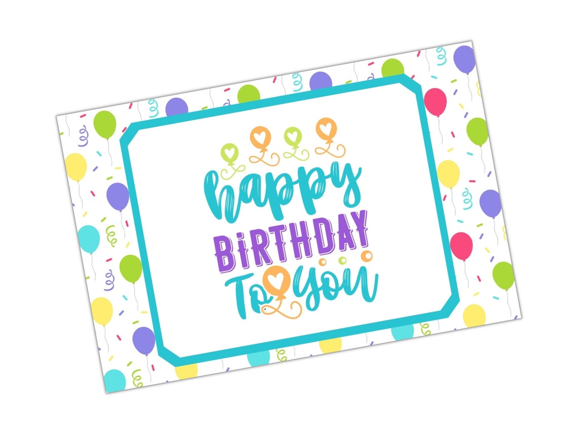 Happy Birthday to You Printable 4x6 and 5x7 Postcards - Etsy
