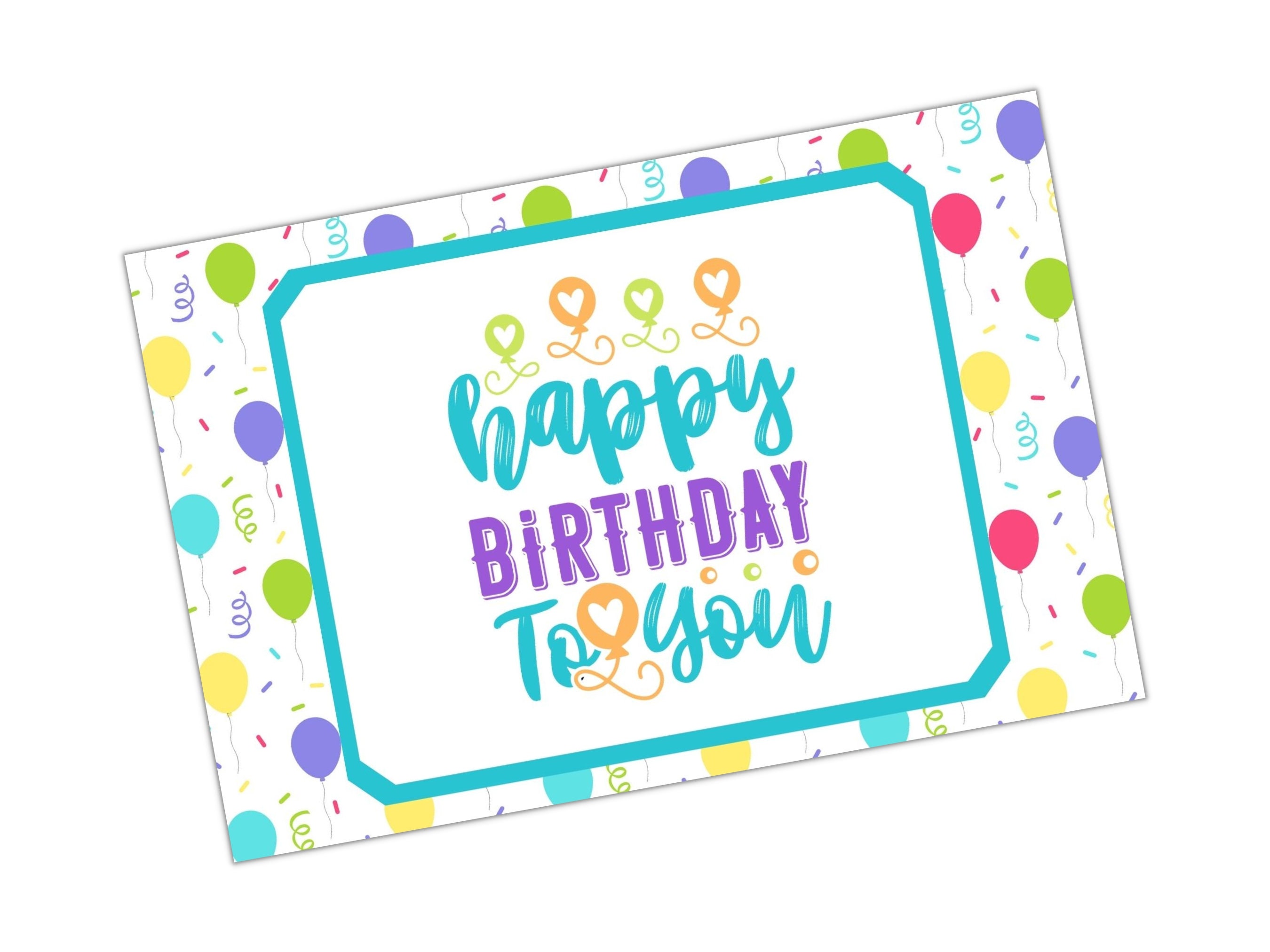 Happy Birthday to You Printable 4x6 and 5x7 Postcards - Etsy