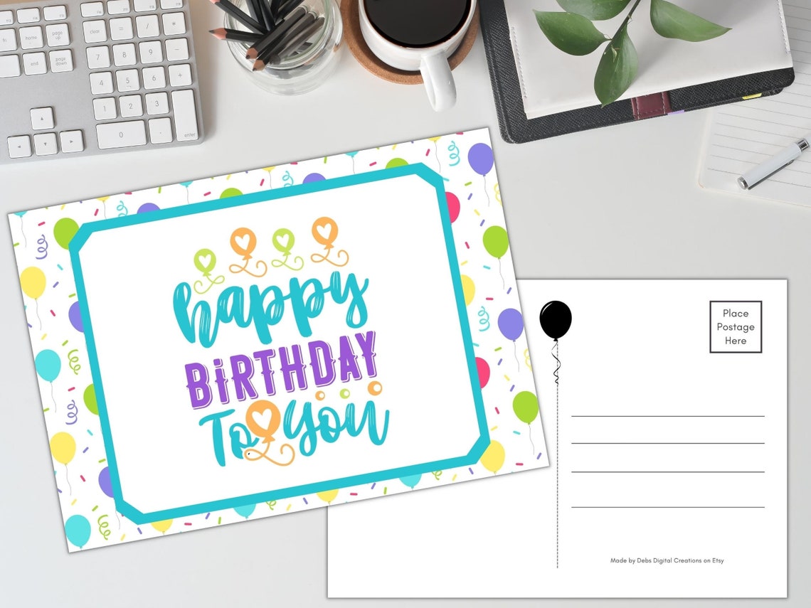Happy Birthday to You Printable 4x6 and 5x7 Postcards - Etsy