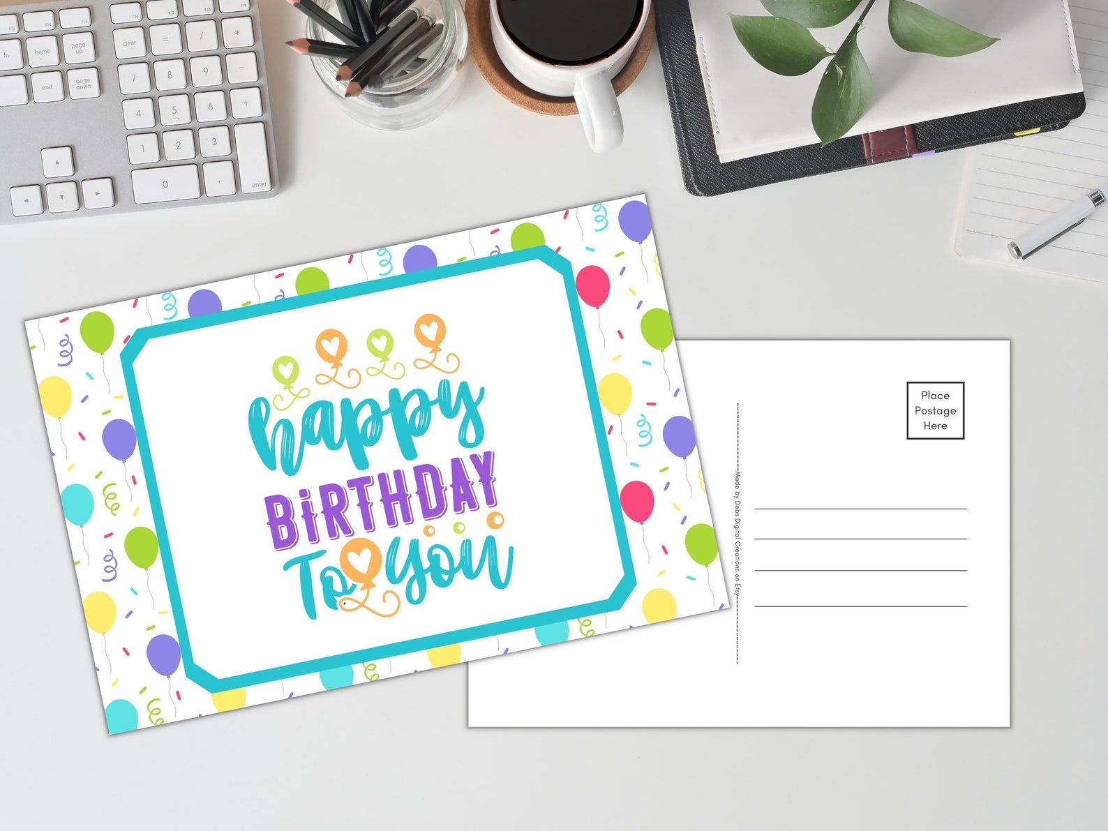 Happy Birthday to You Printable 4x6 and 5x7 Postcards - Etsy
