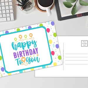 Happy Birthday to You Printable 4x6 and 5x7 Postcards Digital Download ...