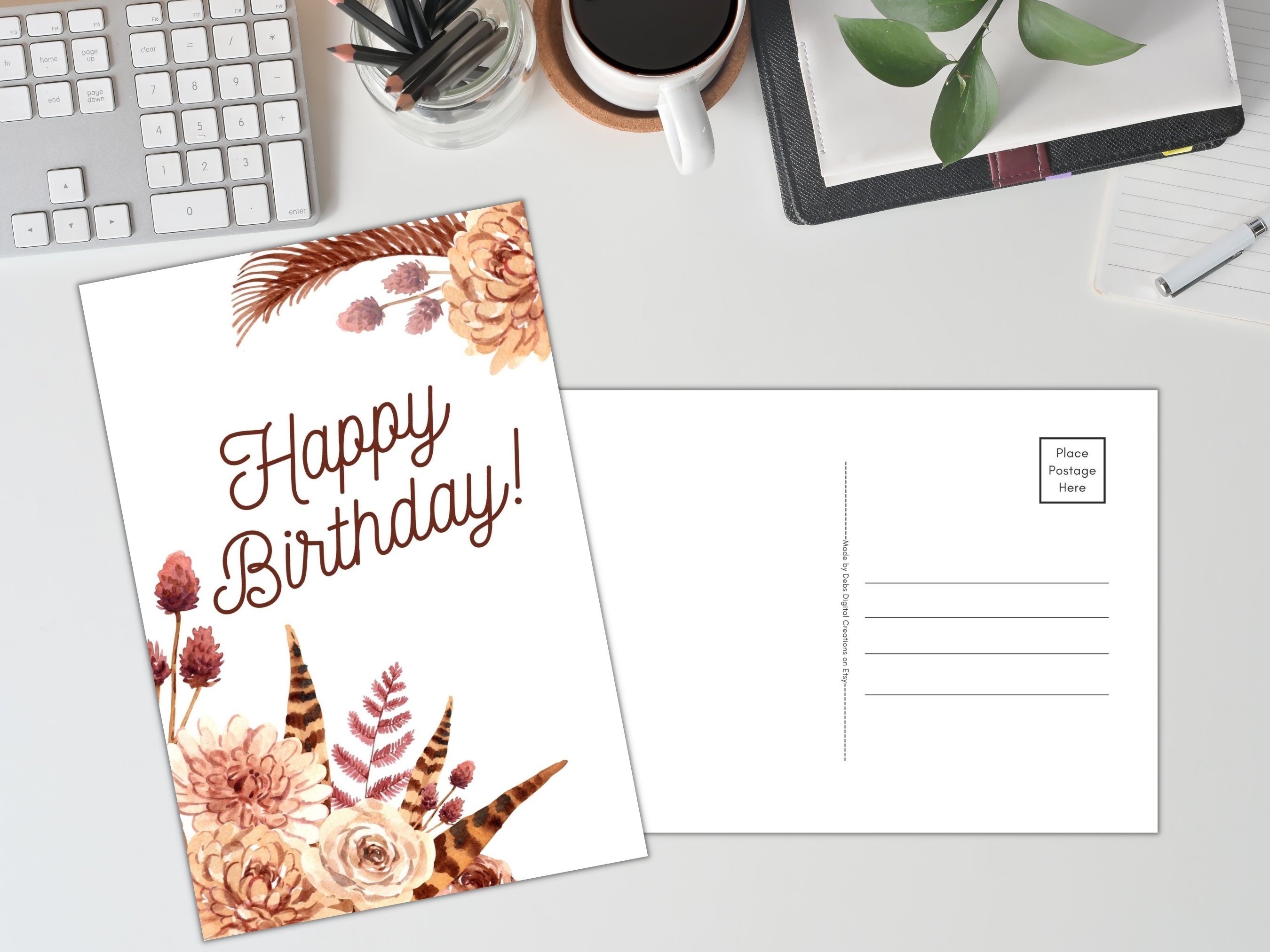 Happy Birthday Printable 4x6 and 5x7 Postcards Digital - Etsy