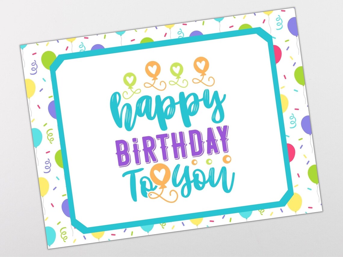 Happy Birthday to You Printable 4x6 and 5x7 Postcards - Etsy