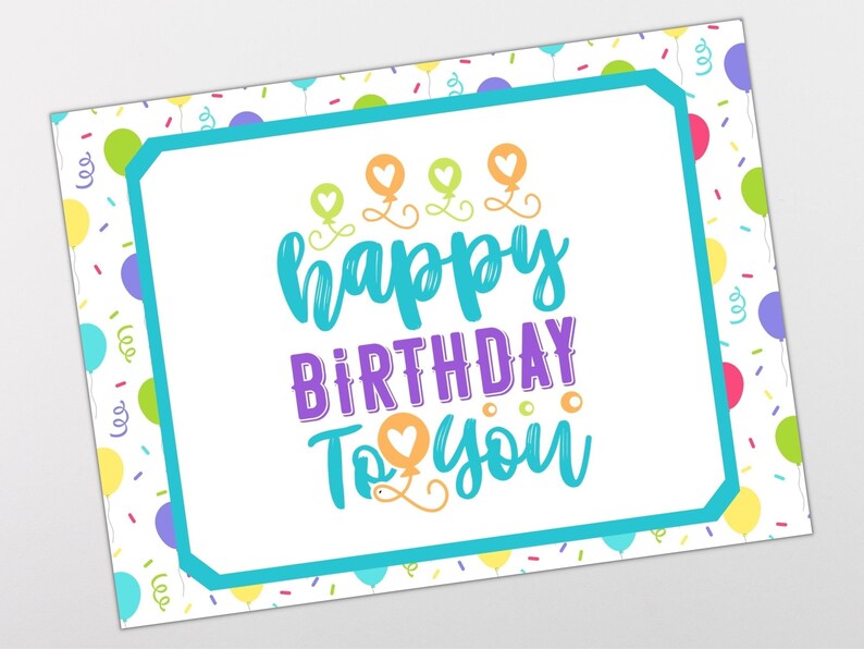 Happy Birthday to You Printable 4x6 and 5x7 Postcards - Etsy