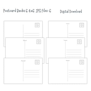 Postkartenrückseiten | 6 4x6 | Für den KOMMERZIELLEN und PERSÖNLICHEN Gebrauch.
