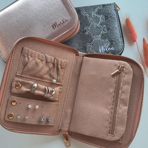 Schmucktasche personalisiert Reiseschmucktäschchen Schmucketui für unterwegs Schmuckaufbewahrung Schmuckschatulle Schmuckkästchen Schmuck
