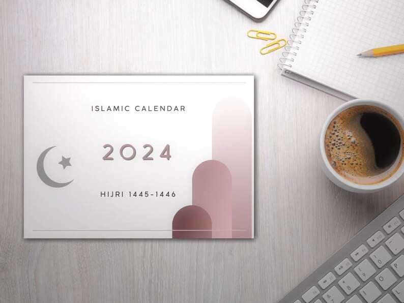 2024 Gregorian and Islamic hijri Calendar 14451446 Etsy UK