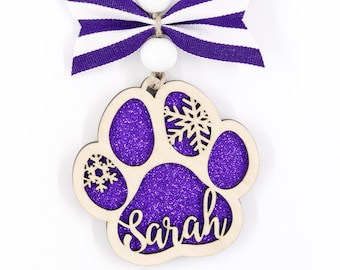 Custom Dog Paw Print Ornament