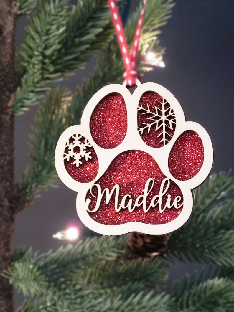Custom Dog Paw Print Ornament Etsy