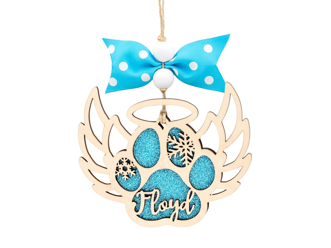 Custom Memorial Dog Paw Print Ornament - Etsy
