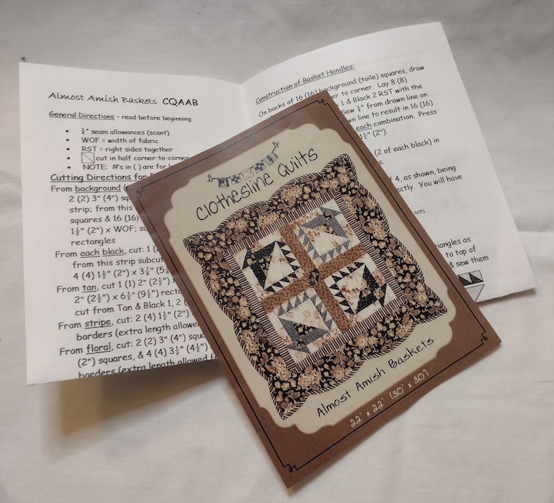 Clothesline Quilts Almost Amish Baskets Art Quilt Pattern Etsy