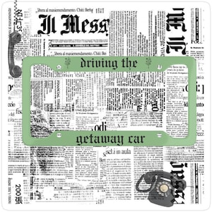 Rijden in de vluchtauto: kentekenplaatlijst | Auto-accessoires |  Aangepaste nummerplaat | Saliegroen