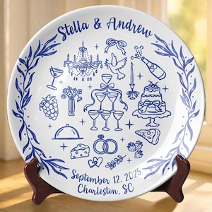 Custom Wedding Gift for Couple – Personalized Bridal Platter with Names, Unique Wedding Keepsake Plate, Custom Wedding Decor P721CBD0