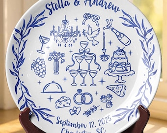 Custom Wedding Gift for Couple – Personalized Bridal Platter with Names, Unique Wedding Keepsake Plate, Custom Wedding Decor P721CBD0