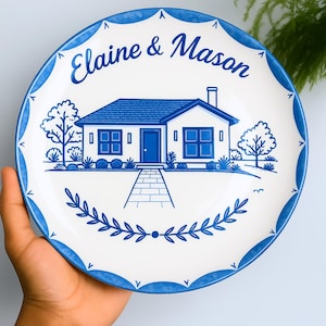 Custom Personalized Plate Home Illustration Ceramic Dinner Plate Unique Gift For Couple P331OIVTT