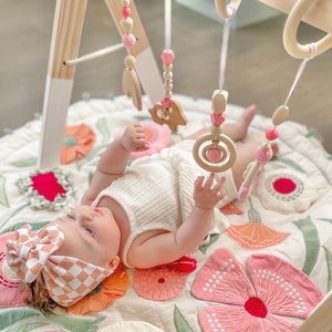 Wooden Baby Gym Toys, Infant Hanging Toys, Play Gym Toys, Rainbow Wooden toys for babies, Baby shower gifts, Newborn mom gifts, Crochet toys