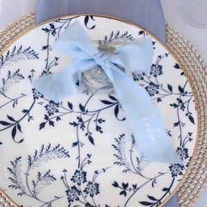 Personalized Ribbon Name Tags for Weddings, Baby Showers, and Parties
