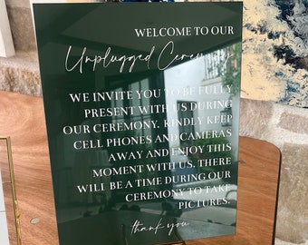 Custom Acrylic Unplugged Wedding Sign, Unplugged Ceremony, Wedding Sign