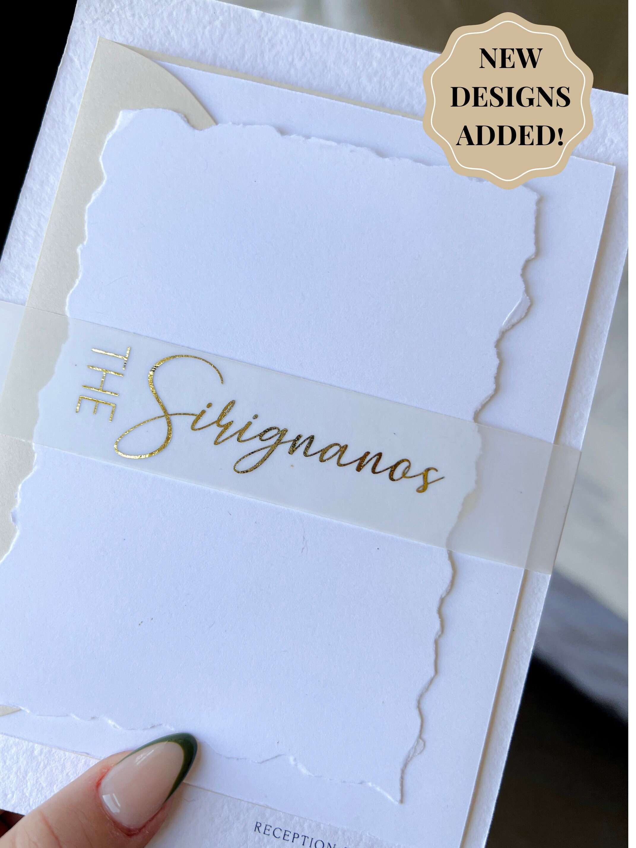 Custom Vellum Belly Bands Wedding Belly Band Engagement Etsy