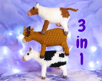 Cow crochet pattern highland cow milk cow amigurumi