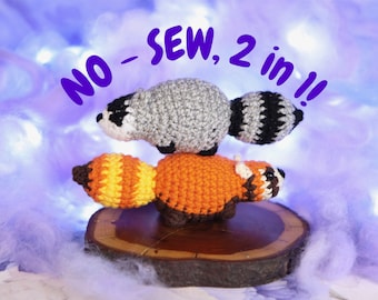 No-Sew Crochet Raccoon & Red Panda Pattern (Digital Download)