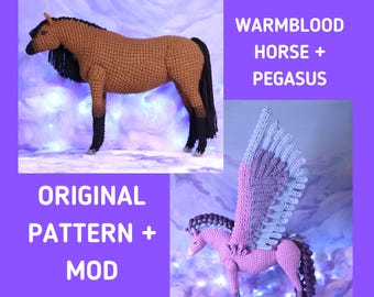 Horse pattern + pegasus mod crochet pattern