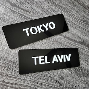 Custom Acrylic World Clock Sign: Time Zone Decor (9.8x3.15&quot;)