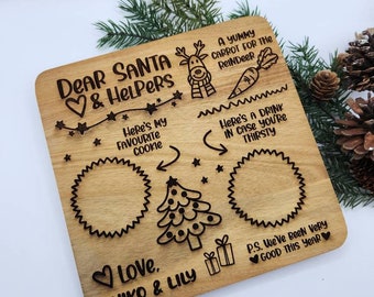 Personalized Santa Treat Board, Christmas Charcuterie, Santa Cookie Tray, Custom Santa Board,  Santa Treat Tray,  Cookies, Milk and  Carats