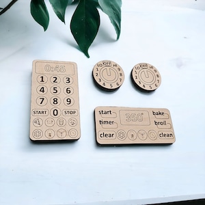 Microwave and oven display for Ikea play kitchen,2 oven knobs, pretend play kitchen accessories