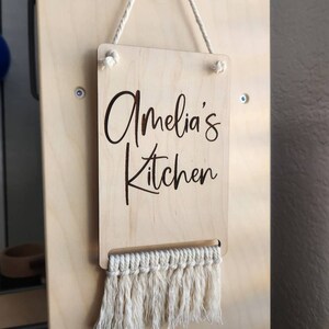Name Sign for Ikea Kitchen, Maple Plywood With Macrame - Etsy