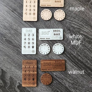 Microwave display for Ikea play kitchen, wooden accessory, DIY Ikea Hack, custom play kitchen sign, maple plywood image 8