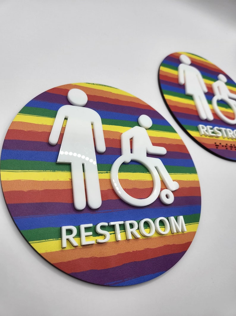 Transgender Bathroom Signs Gender Neutral Disabled Toilet - Etsy