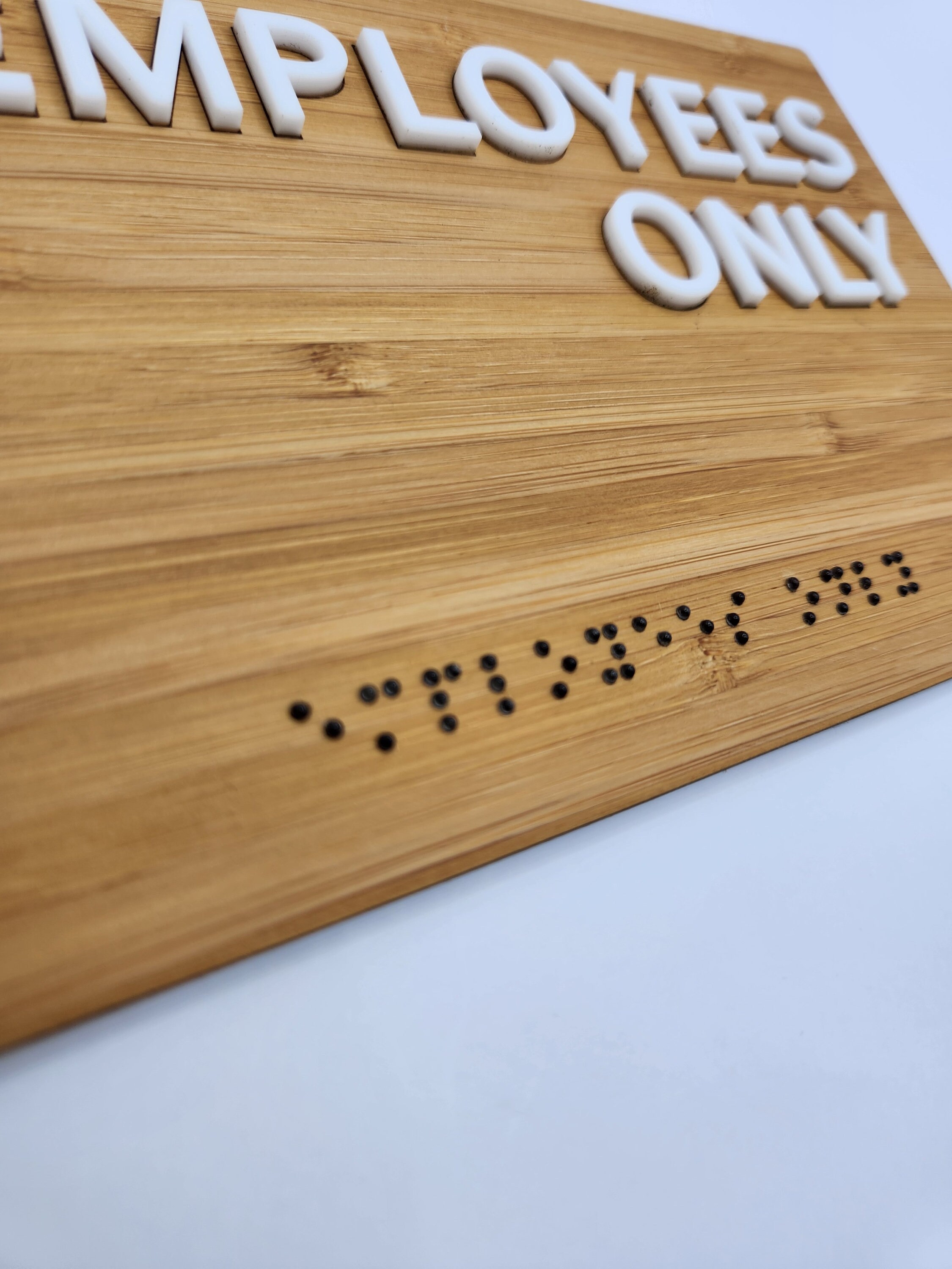 Only Notes Work Sign Employees Only Sign, Bamboo Business Sign, Information Plate, Braille ...