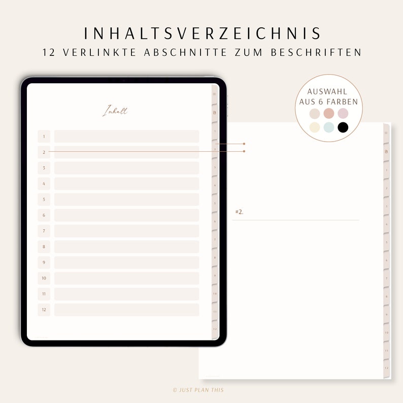 Notizbuch digital Digitales Notizbuch Goodnotes Notability 6 digitale Notizbücher Set 1000 digitale Sticker image 3