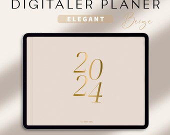 Digitaler Planer  Deutsch 2024 2025 / GOODNOTES Kalender / iPad Planner deutsch / Bullet Journal / 800 digitale Sticker / Notability Beige