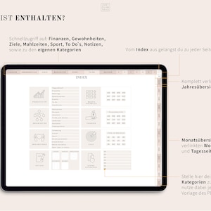 Digitaler Planer Undatiert Deutsch, iPad Planer, Terminplaner digital, GoodNotes Kalender, Tagesplaner PDF, 1500 Digitale Sticker zdjęcie 2