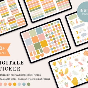 Digitale Sticker Set | Precropped GoodNotes Stickers | Digital Planner Stickers | GoodNotes Stickerbuch | Bundle for Digital Planning