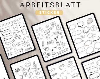 Arbeitsblatt Sticker, Cliparts Lehrer, Arbeitsblätter erstellen, digitale sticker, Goodnotes Sticker, Schule Sticker Download
