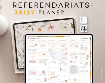 Referendariatsplaner 2026 2027 für iPad / Goodnotes Refplaner 26 27 / Planer Referendariat / digitaler Lehrerplaner / Refi Kalender Bunt