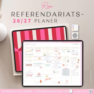 Referendariatsplaner 2026/27 für iPad / Goodnotes Refplaner 26 27 / Planer Referendariat / digitaler Lehrerplaner / Refi Kalender Rosa