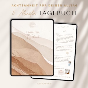 5 Minuten Tagebuch deutsch / Digitales Tagebuch für mehr Dankbarkeit / Achtsamkeit & Selbstliebe / GOODNOTES Tagebuch / iPad Journal Deutsch