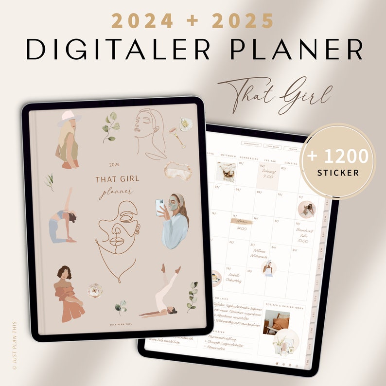 Digitaler Planer 2024 2025 Deutsch / GOODNOTES Planer Deutsch / iPad