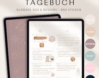 Dankbarkeitstagebuch / 5 Minuten Tagebuch deutsch / Digitales Tagebuch für mehr Dankbarkeit, Achtsamkeit & Selbstliebe / GOODNOTES Tagebuch