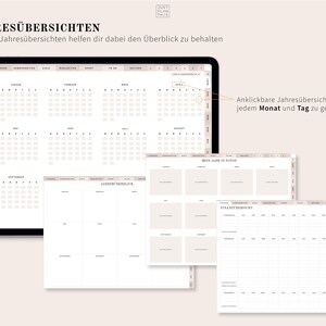 Digitaler Planer Undatiert Deutsch, iPad Planer, Terminplaner digital, GoodNotes Kalender, Tagesplaner PDF, 1500 Digitale Sticker zdjęcie 3