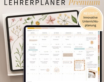 Digitaler Lehrerplaner 2023 2024 DEUTSCH / Goodnotes Lehrerkalender 23 24 / Schuljahresplaner IPad / Unterrichtsplaner Notability / Bunt