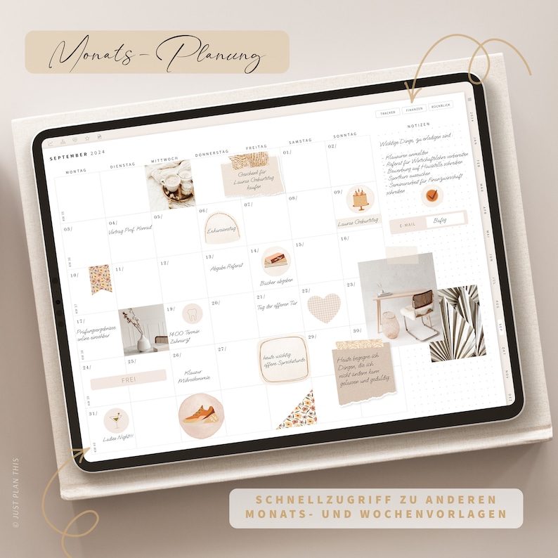 Digitaler Planer 2024 2025 Deutsch / GOODNOTES Kalender / iPad Planner